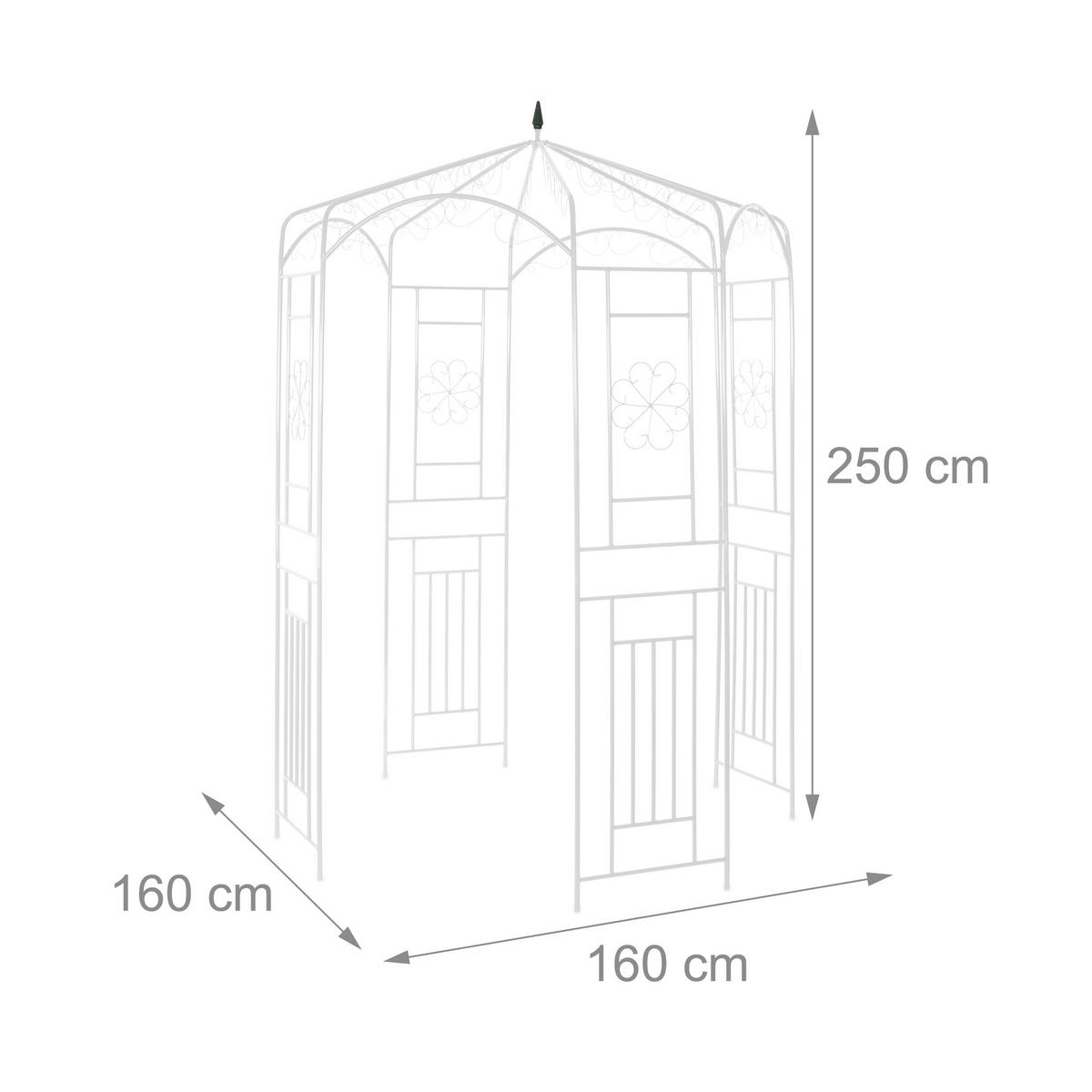 ROSENPAVILLON - Weiß, Metall (160/250/160cm) - Relaxdays