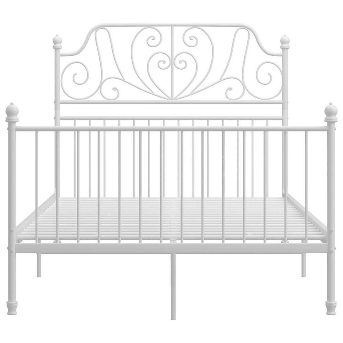 BETTGESTELL Weiss Metall 120/200 Cm - Weiß, Naturmaterialien (120/200cm) - vidaXL