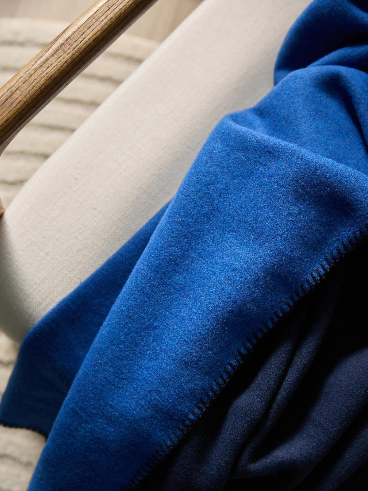 DECKE Mona Blau 140/200 cm - Blau, Textil (140/200cm) - benuta