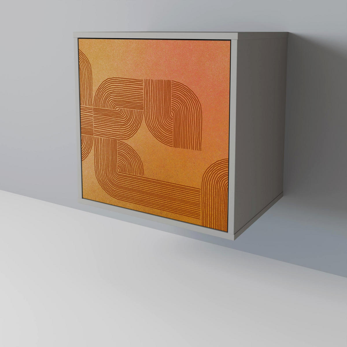 SIDEBOARD STRENGTHENING RELATION, Grau, 57,5x42x70,5 cm, Schwarze Metall-Sternfüße - Multicolor/Schwarz, Holzwerkstoff/Metall (57.5/70.5/42cm) - SpaceRebels