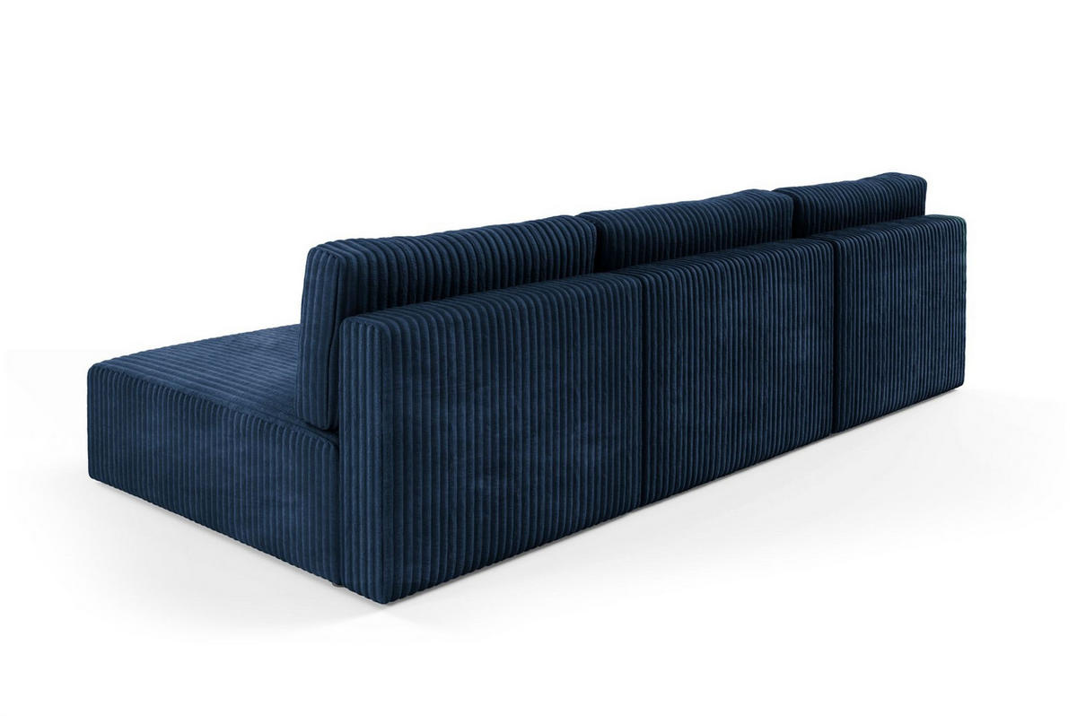 WOHNLANDSCHAFT Natalia - Dunkelblau, Holzwerkstoff/Textil (304/85/149cm) - Fun Möbel