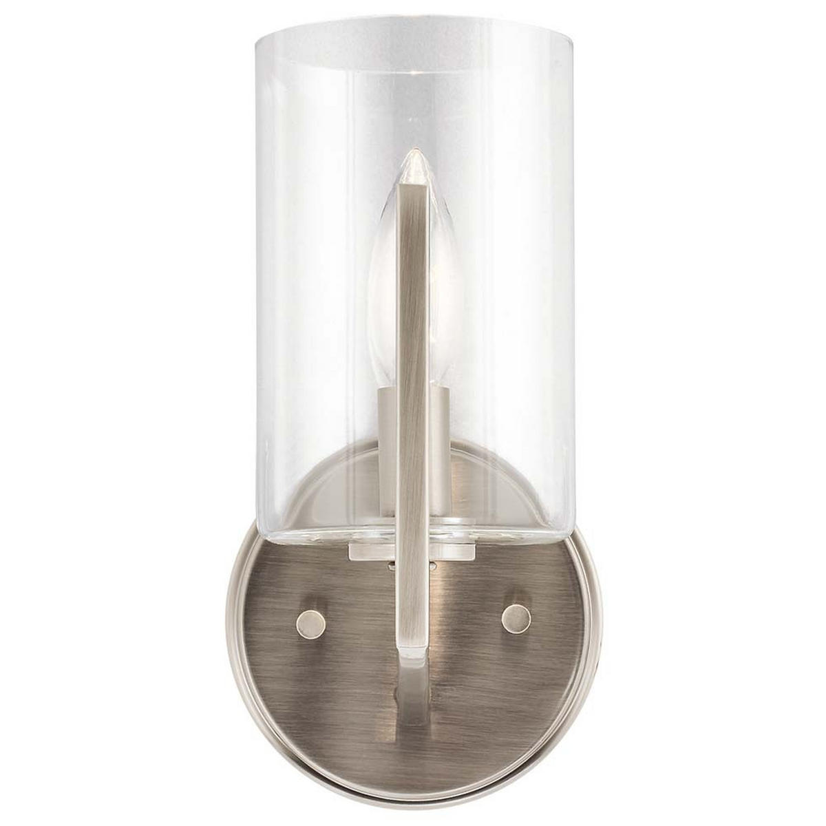 LED WANDLEUCHTE Nye Stahl Klar - Silberfarben, Glas (13/24.5/18.9cm) - Elstead Lightning
