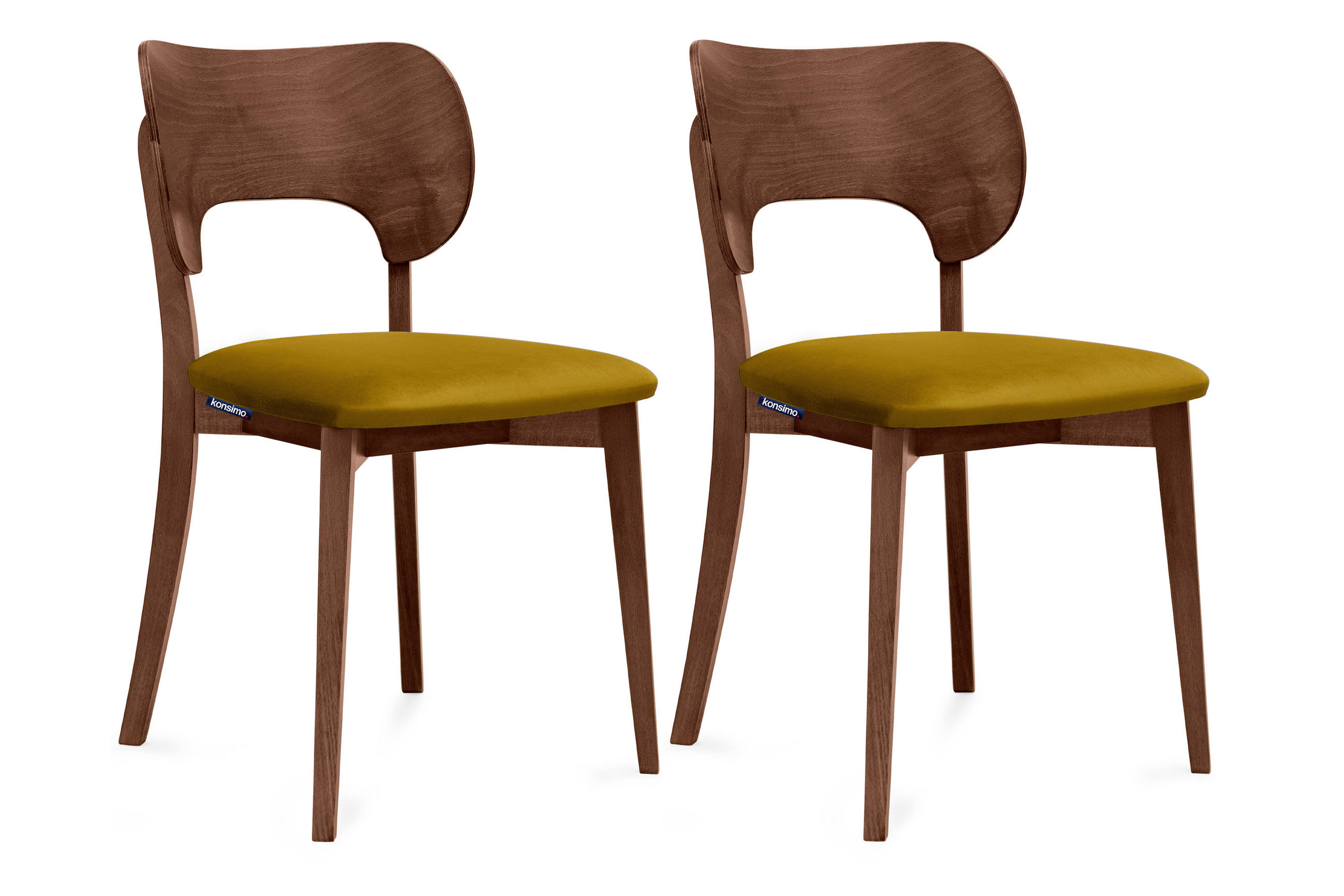 ESSZIMMERSTÜHLE LYCO (2er-Set), honig / Walnuss mittel - Walnussfarben/Honig, Holz/Buchenholz (47/81/45cm) - KONSIMO®