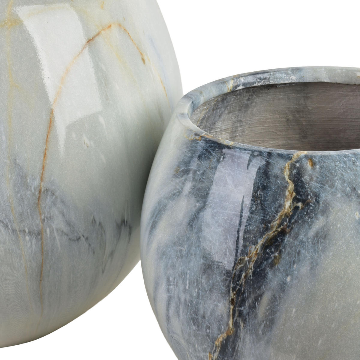 BLUMENTOPF Neva 3er Set Blau 42.5/42.5/39 cm Keramik - Blau, Keramik (42.5/39/42.5cm) - Mondex