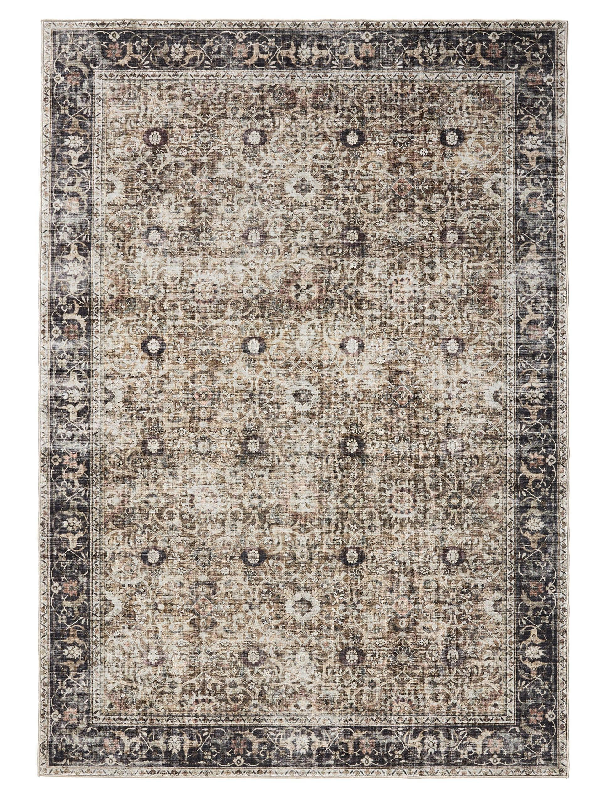 VINTAGE-TEPPICH George waschbar 140x200 cm - Taupe/Anthrazit, Kunststoff (140/200cm) - benuta