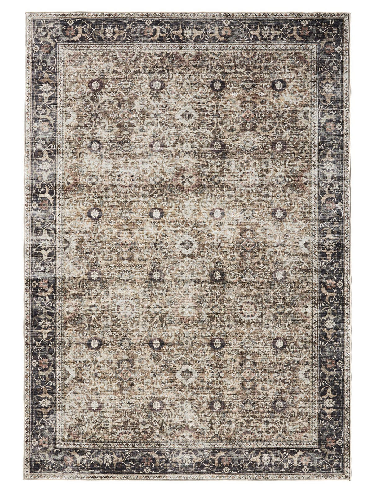 VINTAGE-TEPPICH George waschbar 300x400 cm - Taupe/Anthrazit, Kunststoff (300/400cm) - benuta