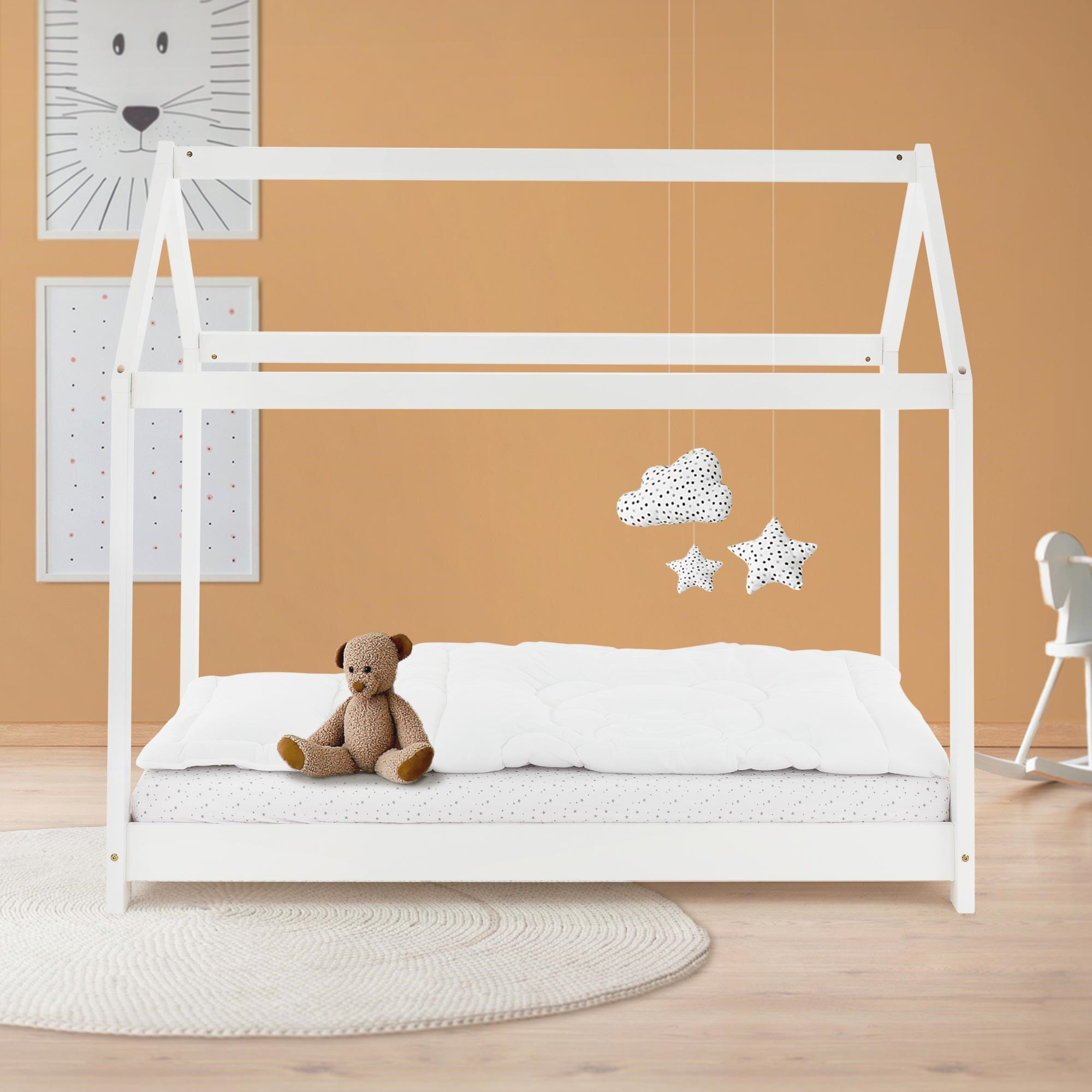 KINDERBETT mit Dach 70x140 cm Weiß - Weiß, Holz (70/140cm) - ML-DESIGN