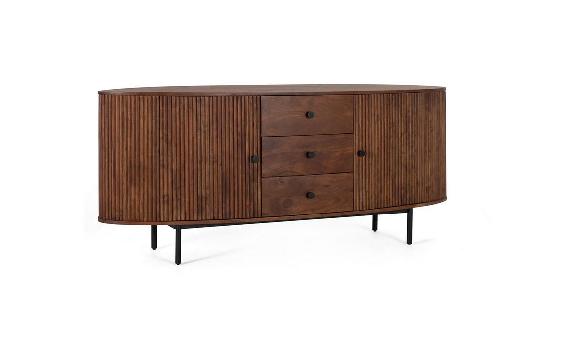 SIDEBOARD mit 2 Türen und 3 Schubladen aus Akazienholz - Braun, Holz (48/75/180cm) - Giner y Colomer