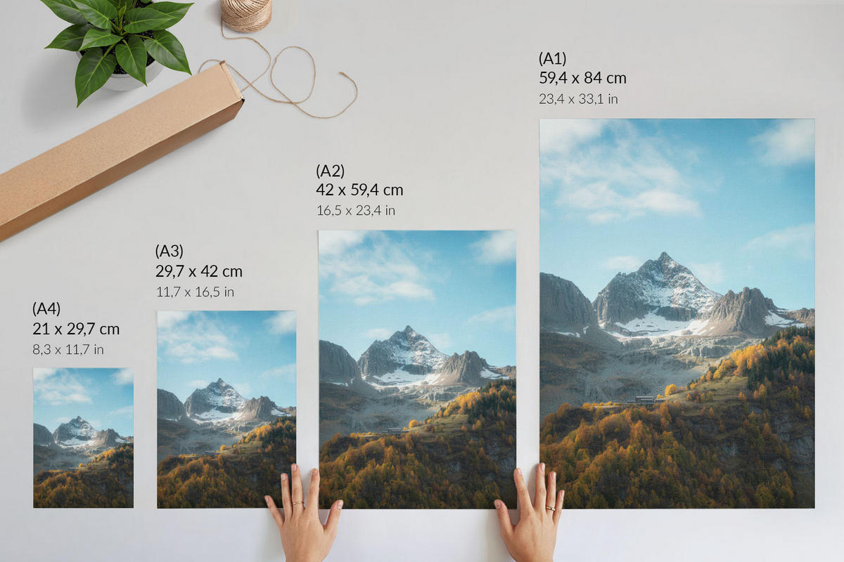 POSTER - 21x29 cm - Lunori - Herbst in den Bergen - Blau, Textil (21/29.7/0.1cm) - TULUP