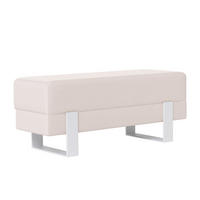 POLSTERBANK RIVA 80 cm Weiß / Creme ,Metallgestell - Creme, Metall (80/47/35cm) - Idohome
