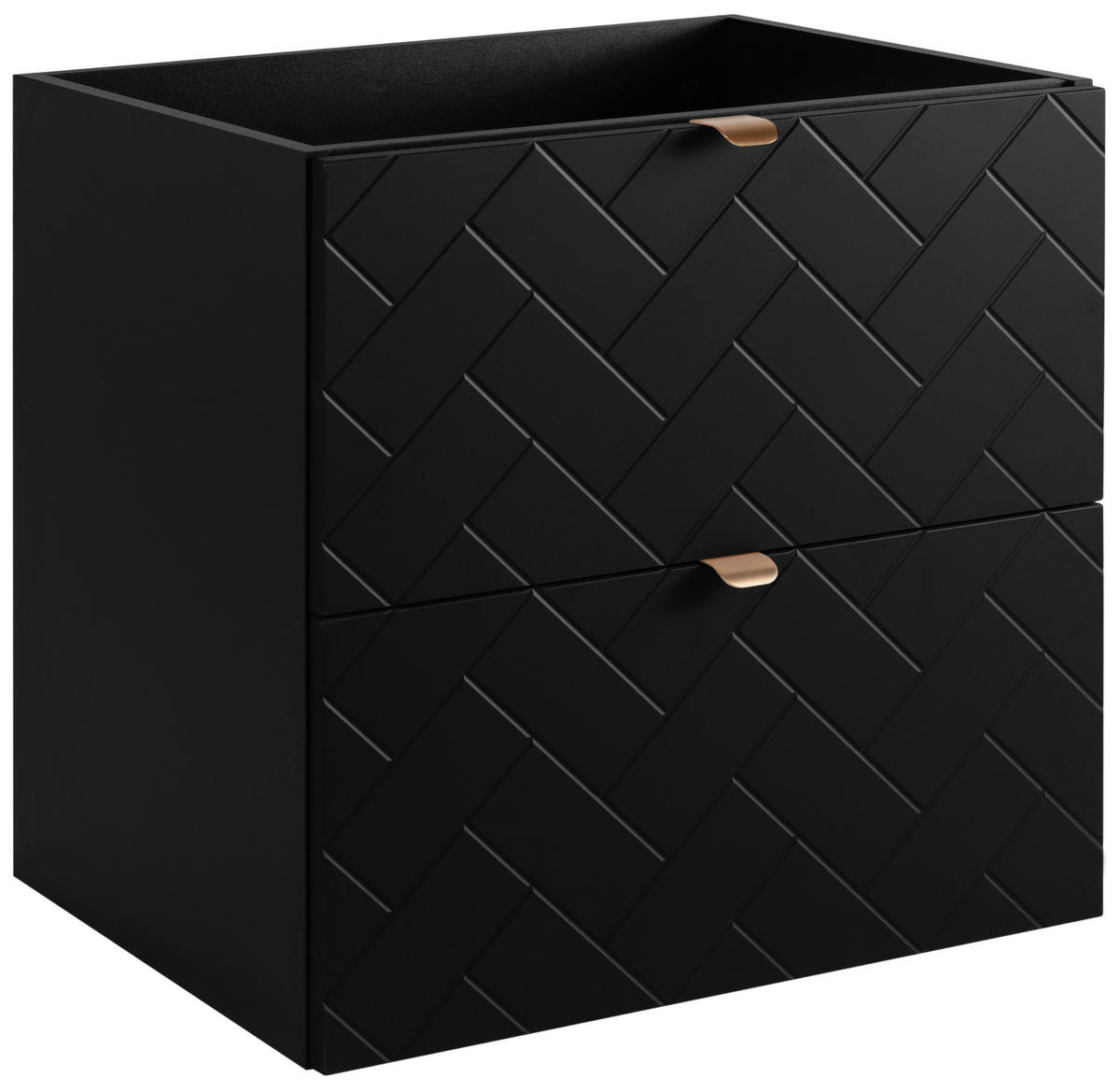 WASCHBECKUNTERSCHRANK Schwarz Matt 60/46/60 cm - Schwarz, Holzwerkstoff (60/60.7/46cm) - Rodan