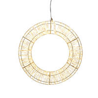 LED-LICHTKRANZ - gold mit 1000 Micro LEDs und Timerfunktion für Innen und Außen, 50cm Durchmesser - Goldfarben, Metall (5/50/50cm) - Northpoint