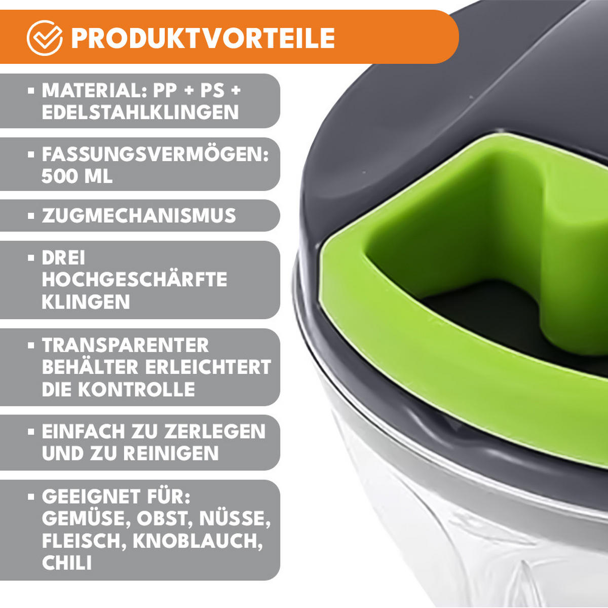 ZWIEBELSCHNEIDER - Transparent, Kunststoff (12/8/12cm) - KRUMAD