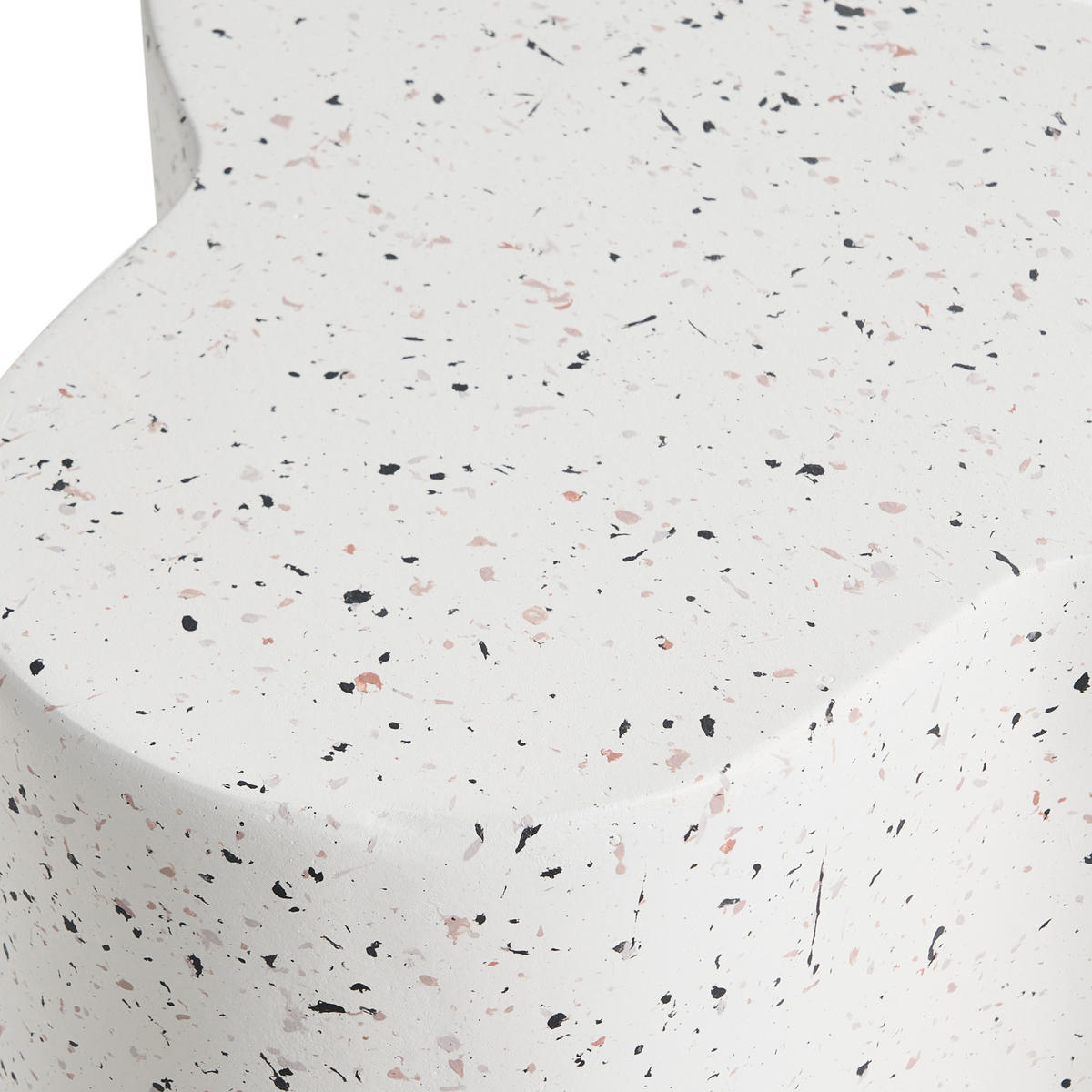 BEISTELLTISCH 32/37 cm Terrazzo Optik Cremeweiß Tellaro - Weiß, Keramik (32/37/46cm) - Beliani