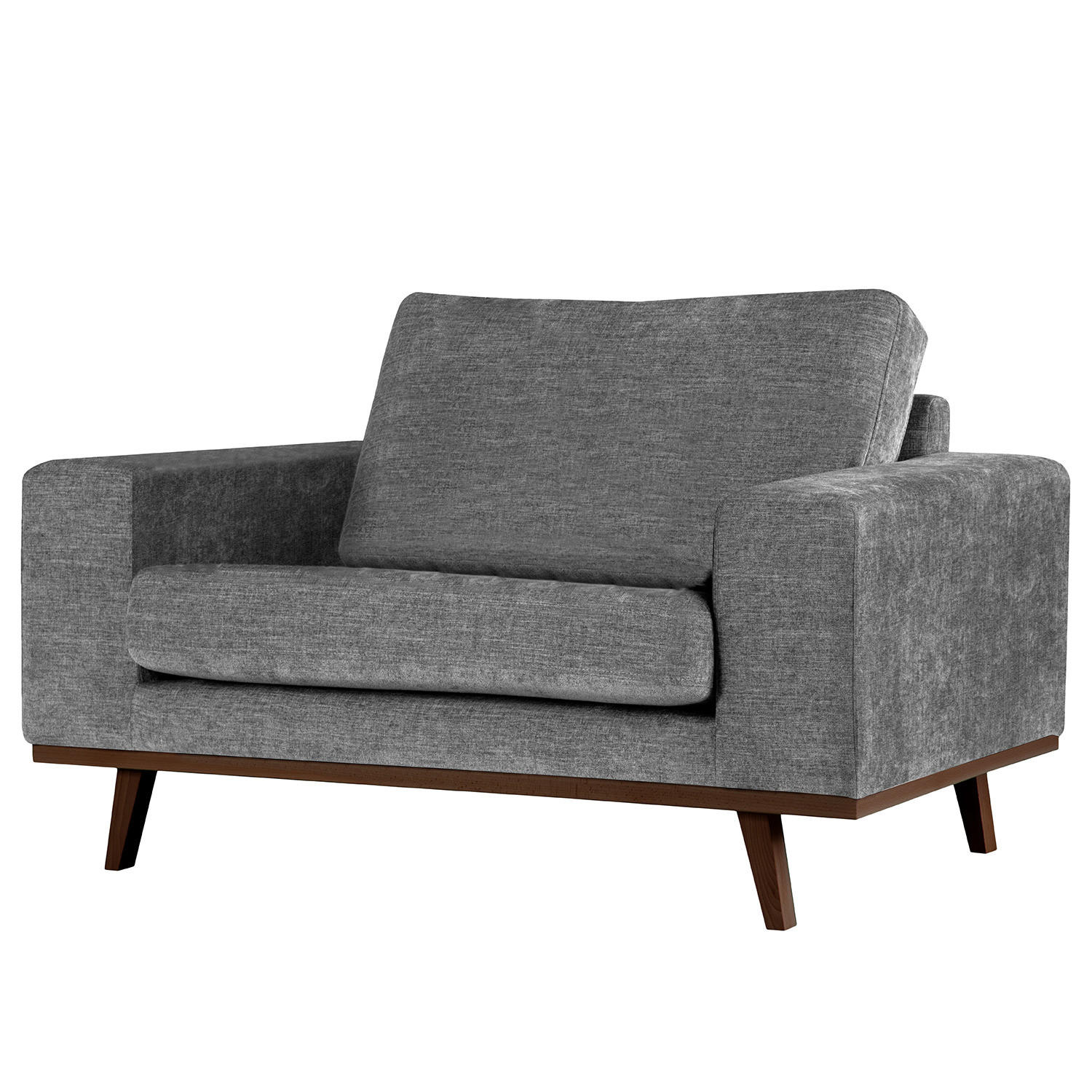 SESSEL - Dunkelgrau/Buchefarben, Textil (122/81/88cm) - home24