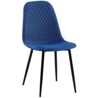 STUHL Stoff Blau - Blau/Schwarz, Textil/Metall (44/88/54cm) - CLP
