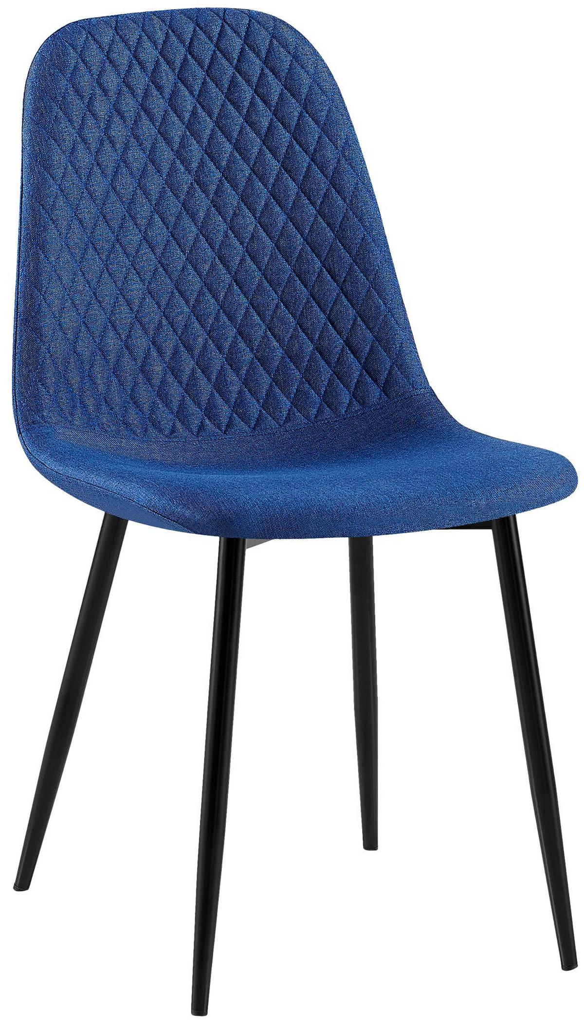 STUHL Stoff Blau - Blau/Schwarz, Textil/Metall (44/88/54cm) - CLP