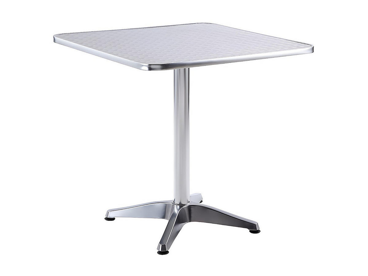 GARTENTISCH - 2 -Sitzer - Aluminium - silberfarben - MONTMARTRE - Silberfarben, Metall (70/70/70cm) - Vente-Unique