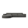 ECKSOFA links Jodie aus Samt hellgrau 4 Sitzplätze - Hellgrau, Textil (166/284cm) - Micadoni