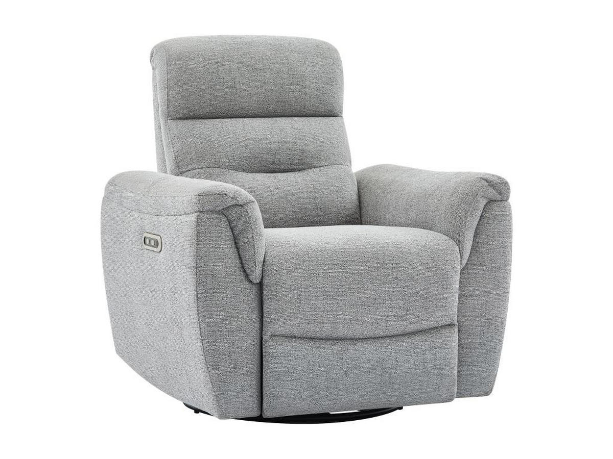 3-SITZER Sofa + elektrischer Relaxsessel - Strukturstoff - Grau - BREVIO - Grau, Textil (91/101/193cm) - Vente-Unique