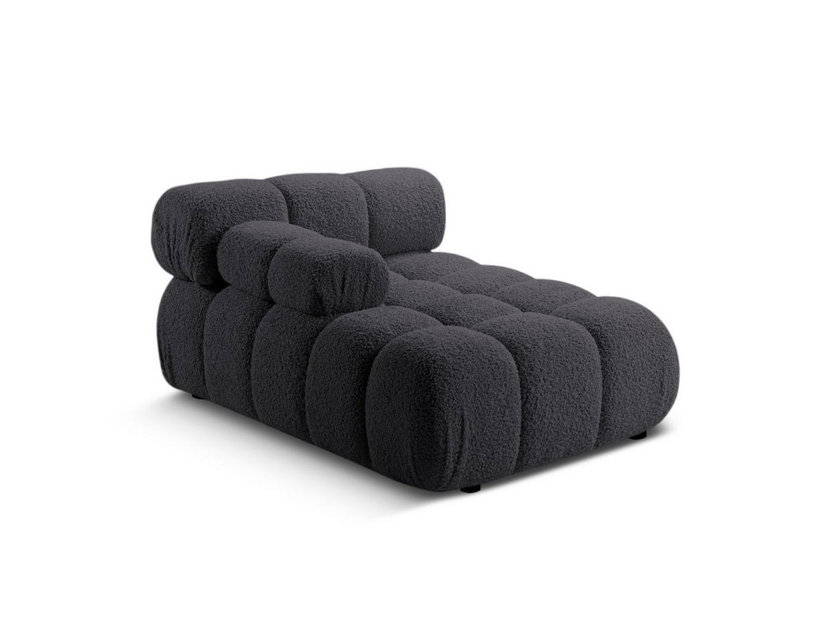 CHAISELONGUE links Bellis aus Boucle graphit - Graphitfarben, Textil (94/70/155cm) - Micadoni