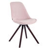 BESUCHERSTUHL Toulon Samt, Gestell Buchenholz Cappuccino rund Pink - Rosa/Cappuccino, Holz/Buchenholz (48/83/56cm) - TPFLiving