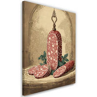 WANDBILD lebensmittel wurst küche - Beige, Textil (40/60cm) - Feeby