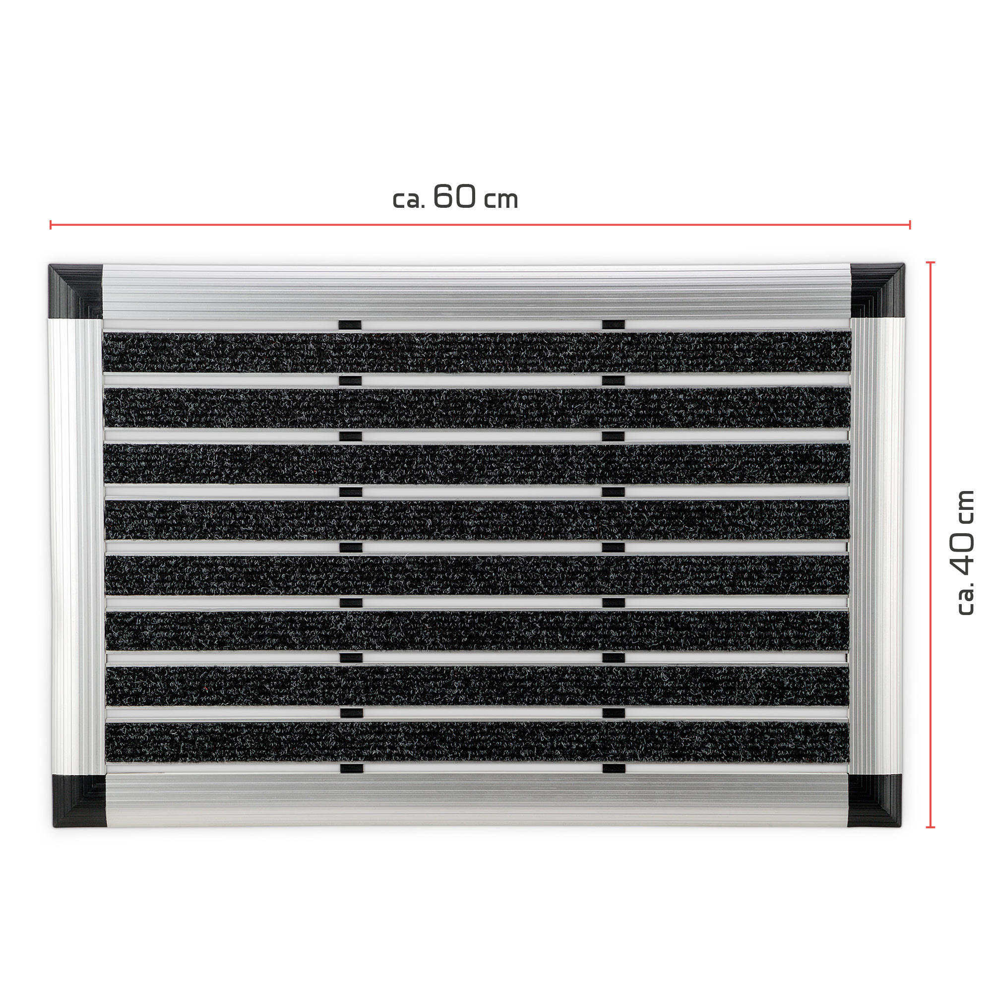 ALU-FUSSMATTE AluGant - Silberfarben, Metall (60/40cm) - BoMoe