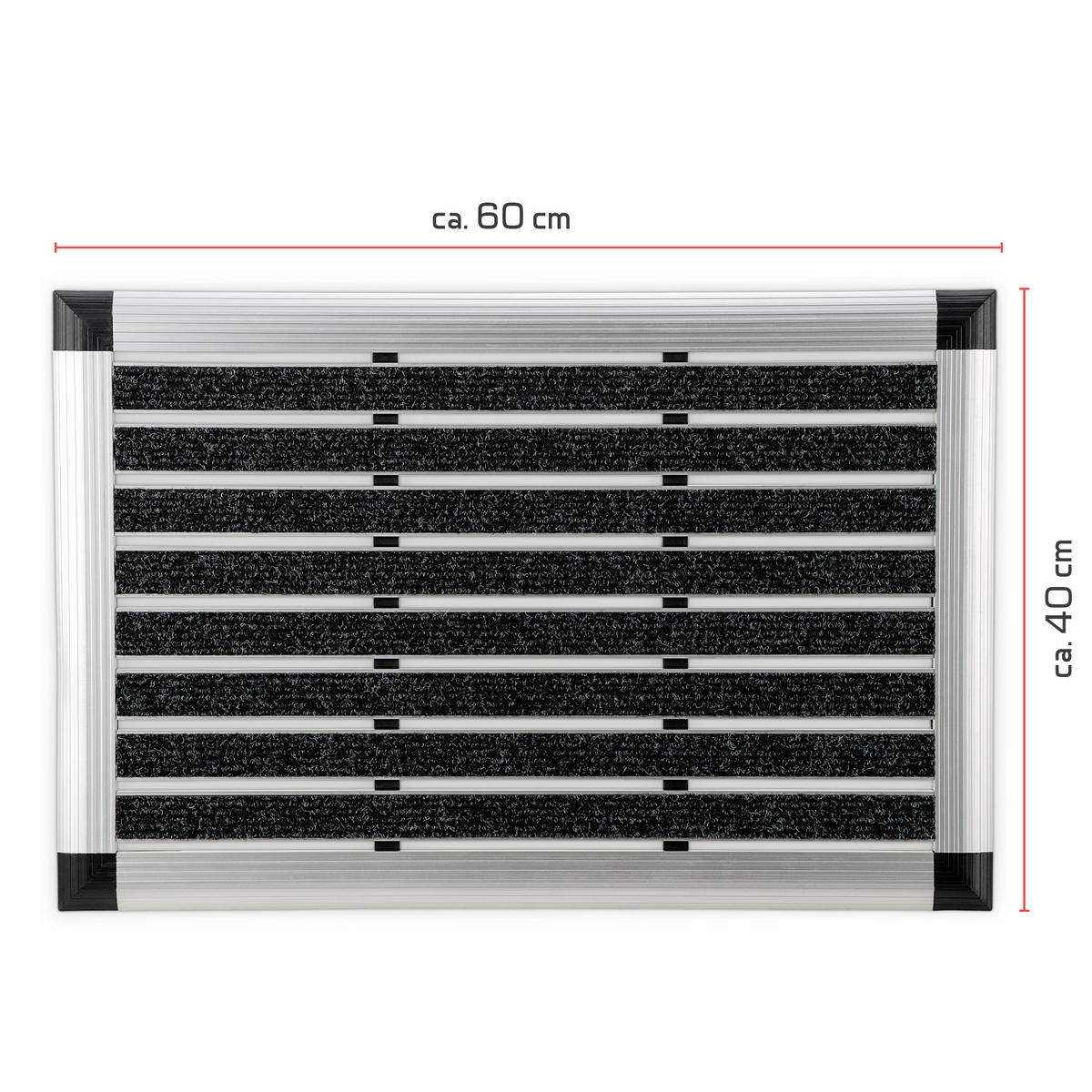 ALU-FUSSMATTE AluGant - Silberfarben, Metall (60/40cm) - BoMoe