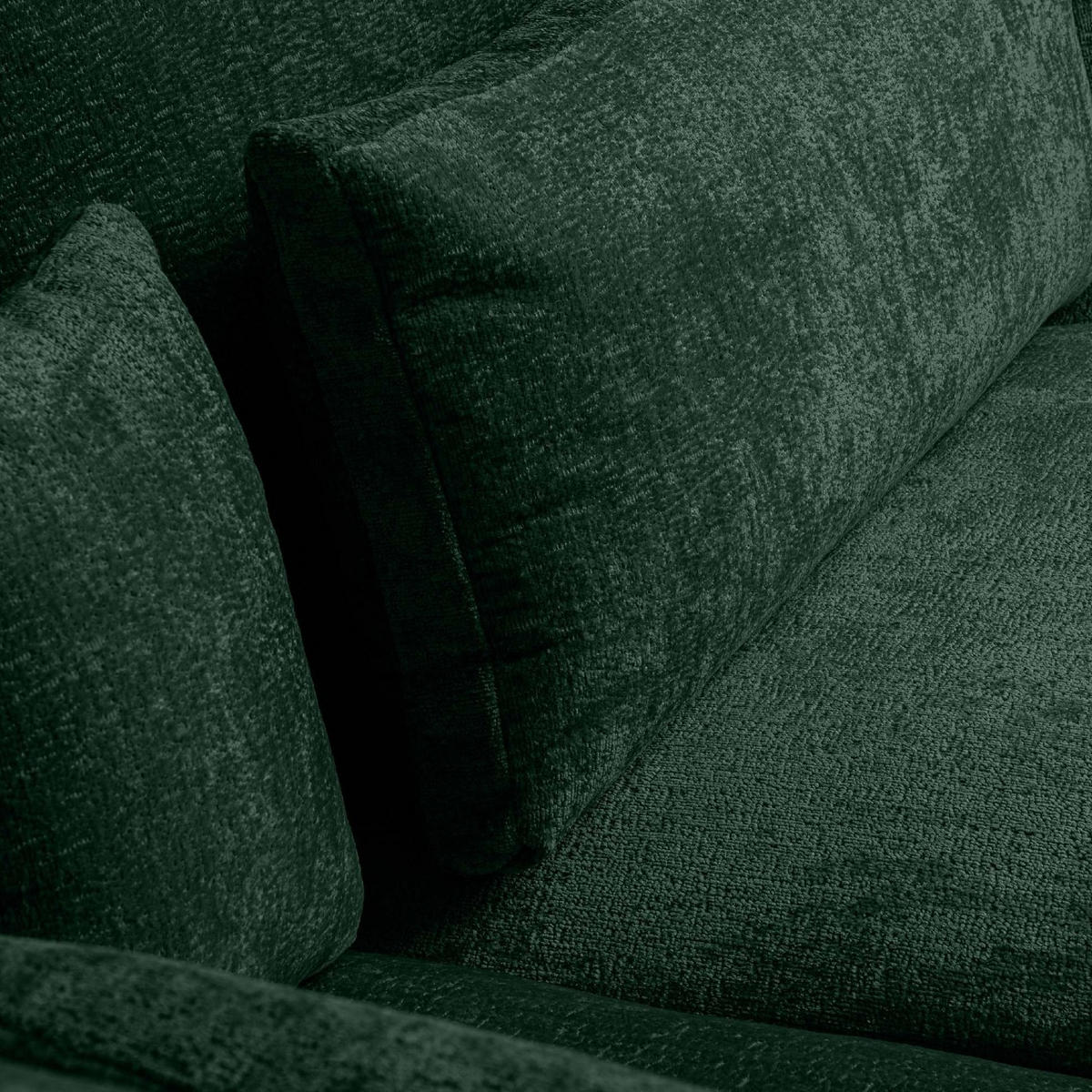 ECKSOFA LINKS BRENTIS Chenille-Stoff, Grün - Grün, Textil (314/224cm) - KONSIMO®