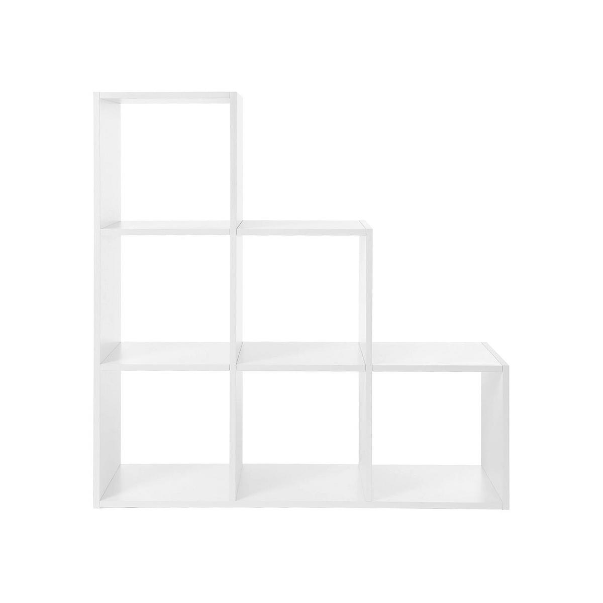 TREPPENREGAL BÜCHERREGAL - Weiß, Holzwerkstoff (97.5/29/97.5cm) - Hansiro