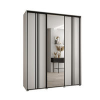 SCHWEBETÜRENSCHRANK 235,2/200/60 3-türig - Schwarz/Weiß, Holz/Metall (200/235/60cm) - Abiks Möbel