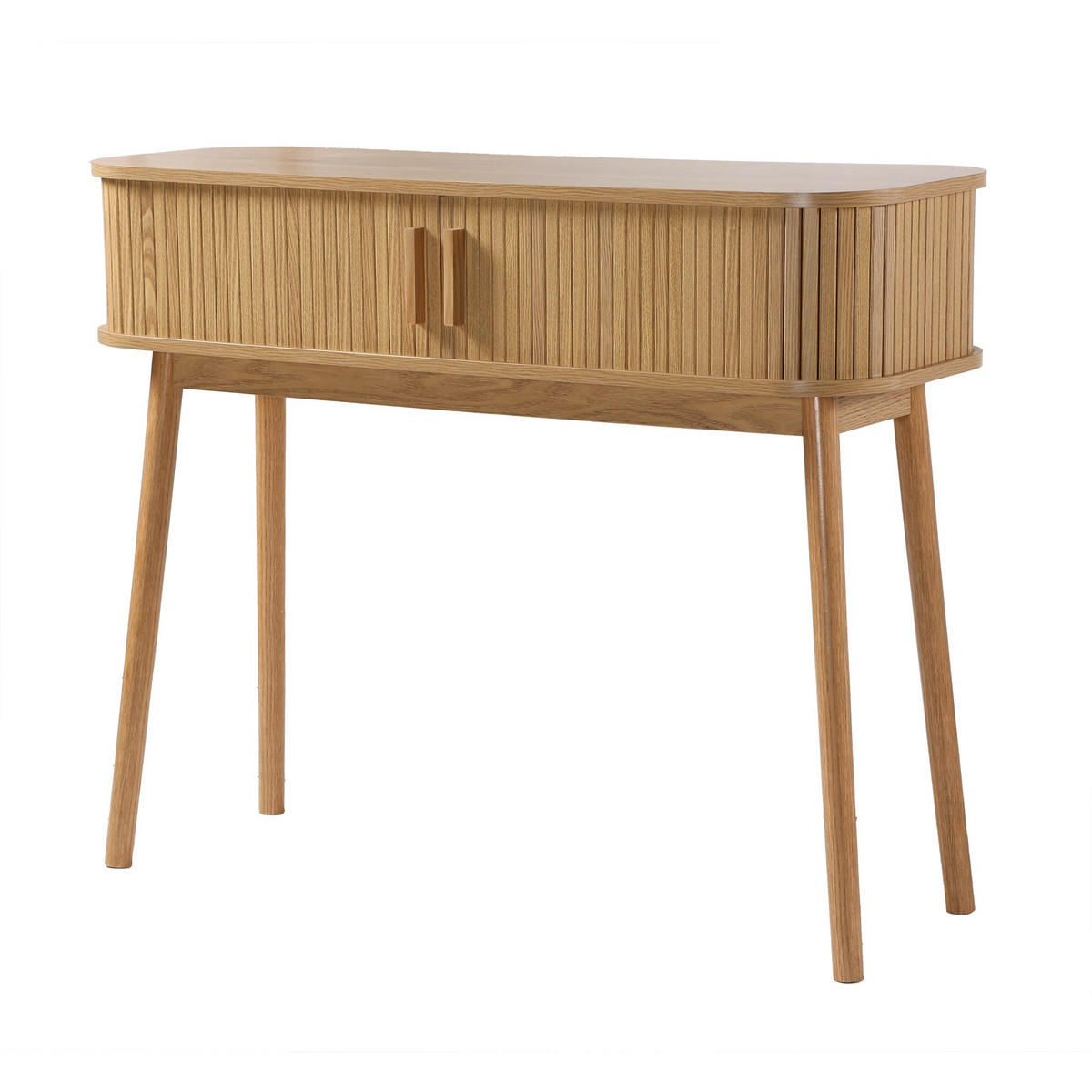 KONSOLE 2 schiebetüren ernest 100/35/80,5 cm - Eschefarben, Holzwerkstoff (43/35/80.5cm) - Calicosy