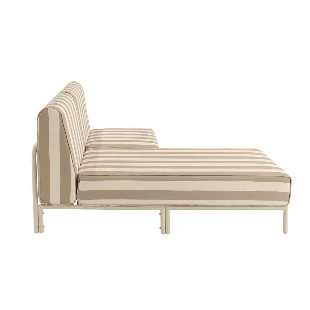 GARTENSOFA mit 2 Sitzplätzen, Beige - Beige, Metall - Oviala