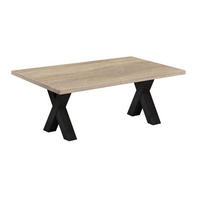 COUCHTISCH Etti 6 140 x 70 x 47 Wohnzimmertisch Schwarzstahl/Eiche Sägerau - Braun, Holz (140/70/47cm) - 58aufmkessel
