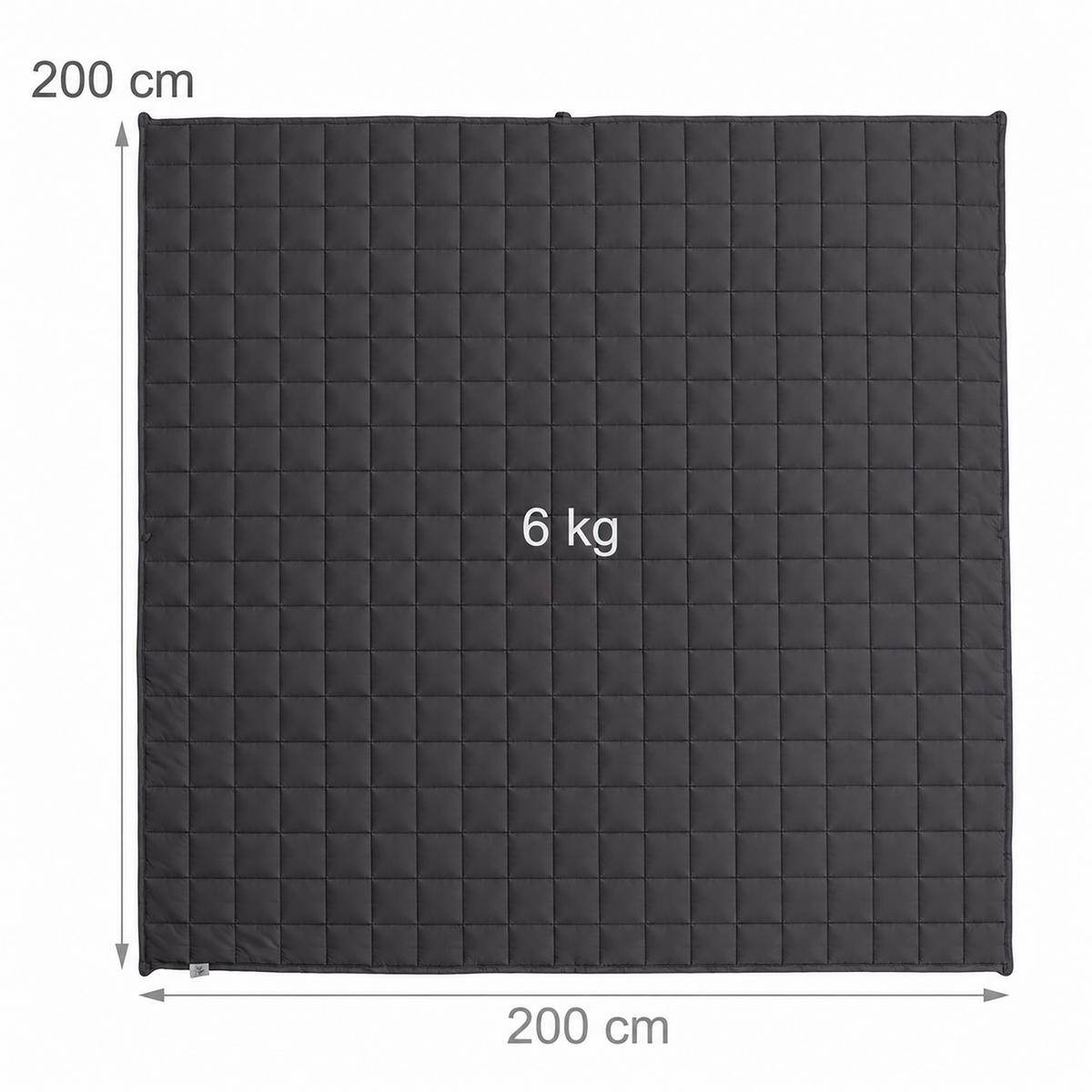GEWICHTSDECKE Grau 200x200 cm - Grau, Glas/Textil (200/200cm) - Relaxdays