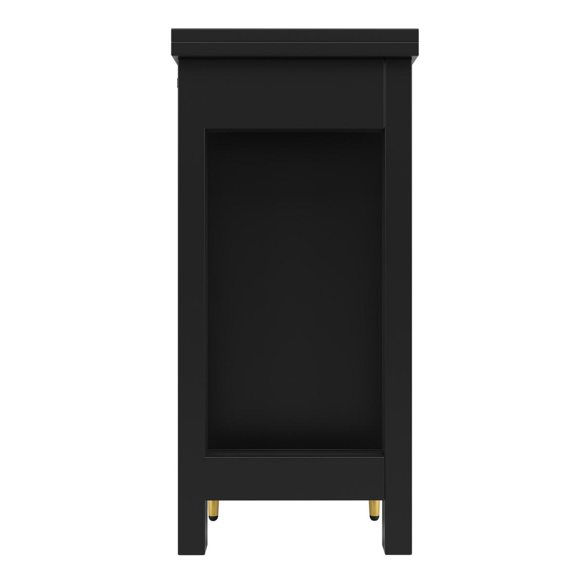 ESSZIMMERSCHRANK aus MDF 107-187x40x71-76cm in Schwarz mit 360° drehbarer Ablage - Schwarz, Holzwerkstoff (187/76/40cm) - Modfu