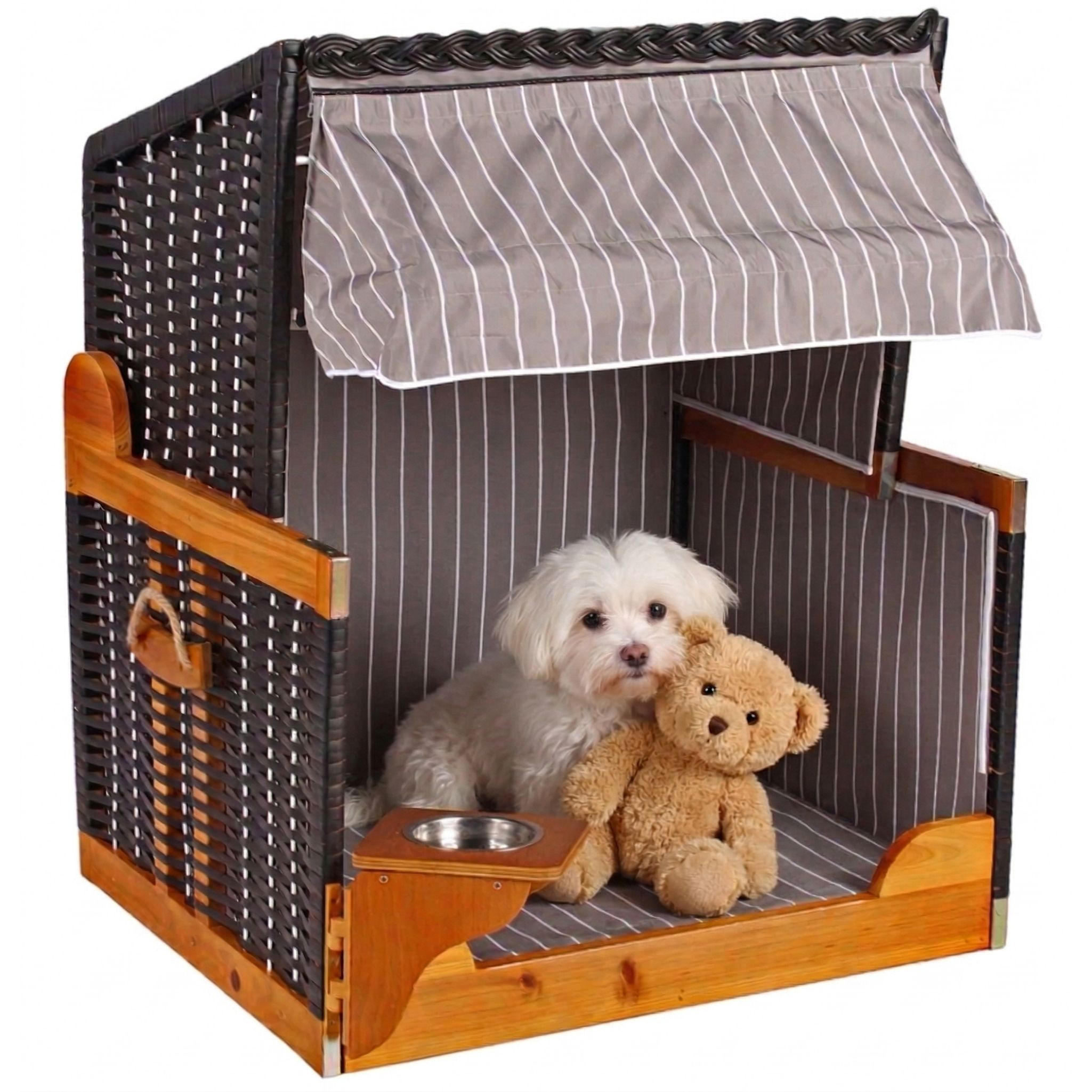 HUNDESTRANDKORB - Schwarz/Braun, Metall (80/95/65cm) - Mr. Deko