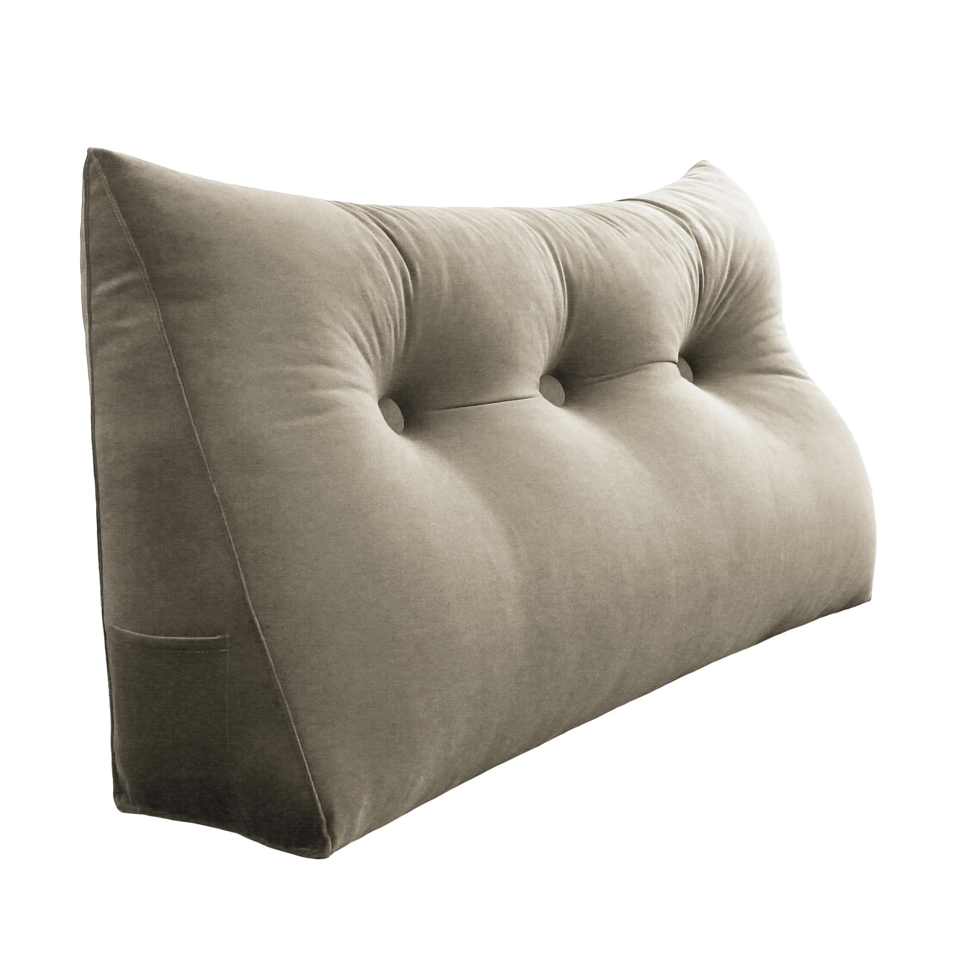 RÜCKENKISSEN für Bett Samt Beige 100 cm - Beige, Textil (50/100cm) - Vercart