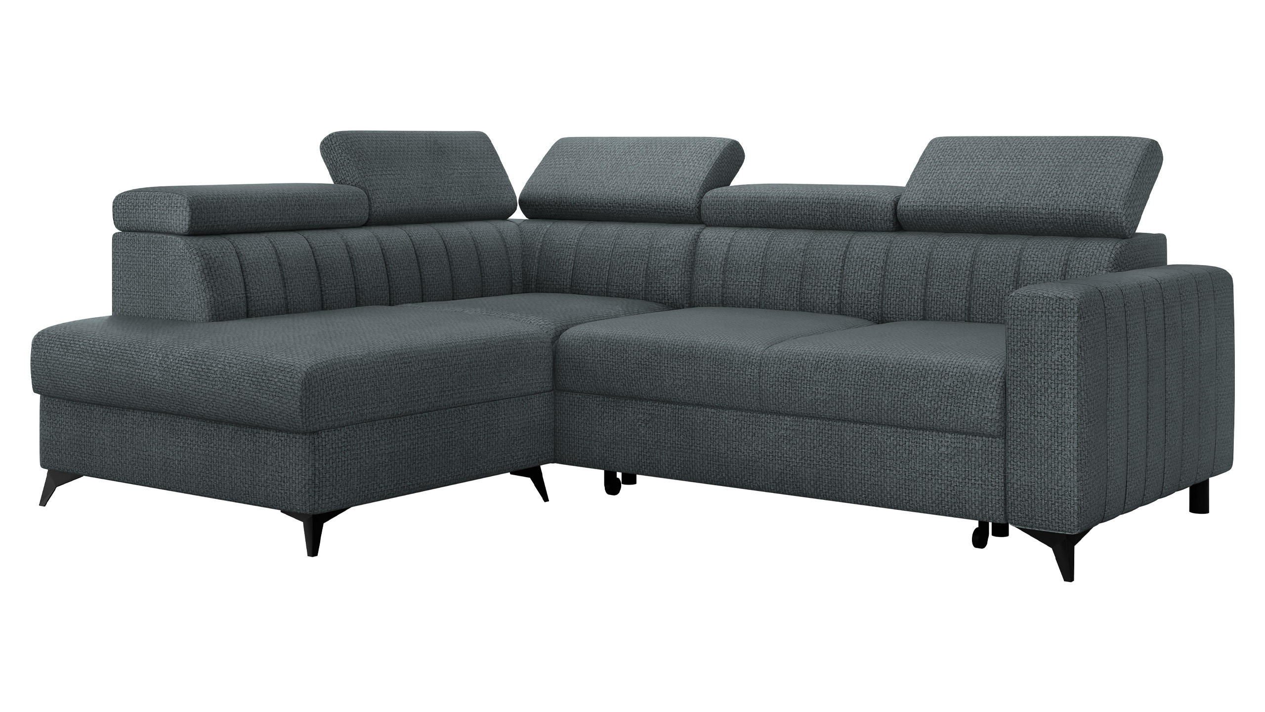ECKSOFA Milano 2RRLXP, Seite: Links LXP+R+2R - Blaugrau, Holz/Textil (249/195cm) - MIRJAN24