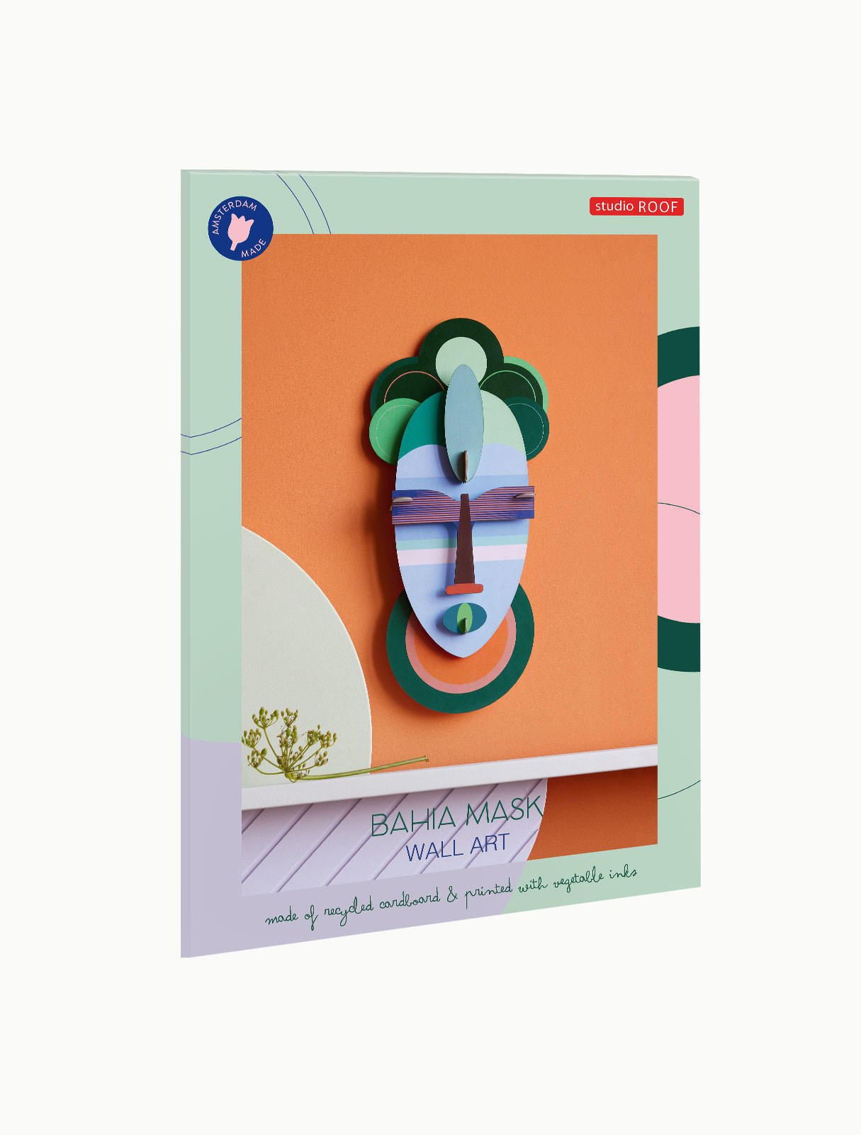 WANDDEKO Abstrakte Maske 4.7/37.1 cm - Multicolor, Wellpappe (4.7/37.1/18cm) - KUNSTLOFT