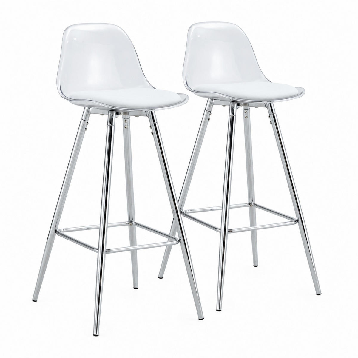 BARHOCKER Transparent mit Fußstütze und Metallgestell - Klar, Metall (33/96.5/38cm) - MIVRAY