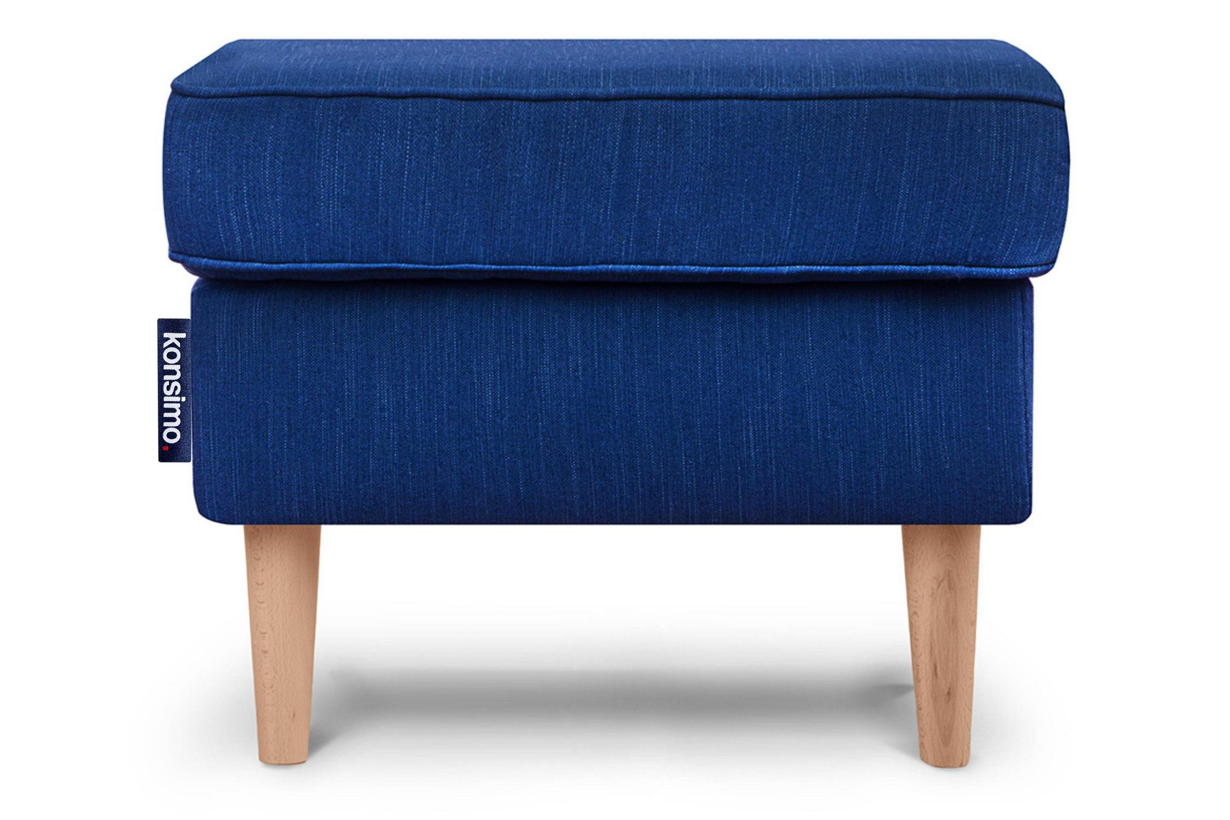 SITZHOCKER STRALIS zeitloses Design hohe Füße, dunkelblau - Dunkelblau, Textil (41/43/56cm) - KONSIMO®