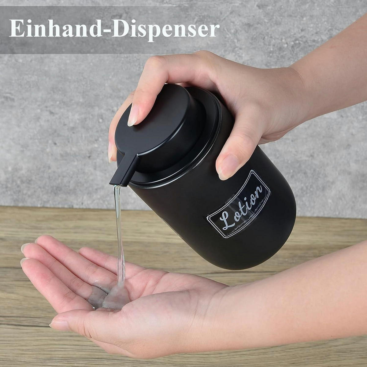 SEIFENSPENDER Keramik Schwarz 350 ml - Schwarz, Keramik (8/14/8cm)