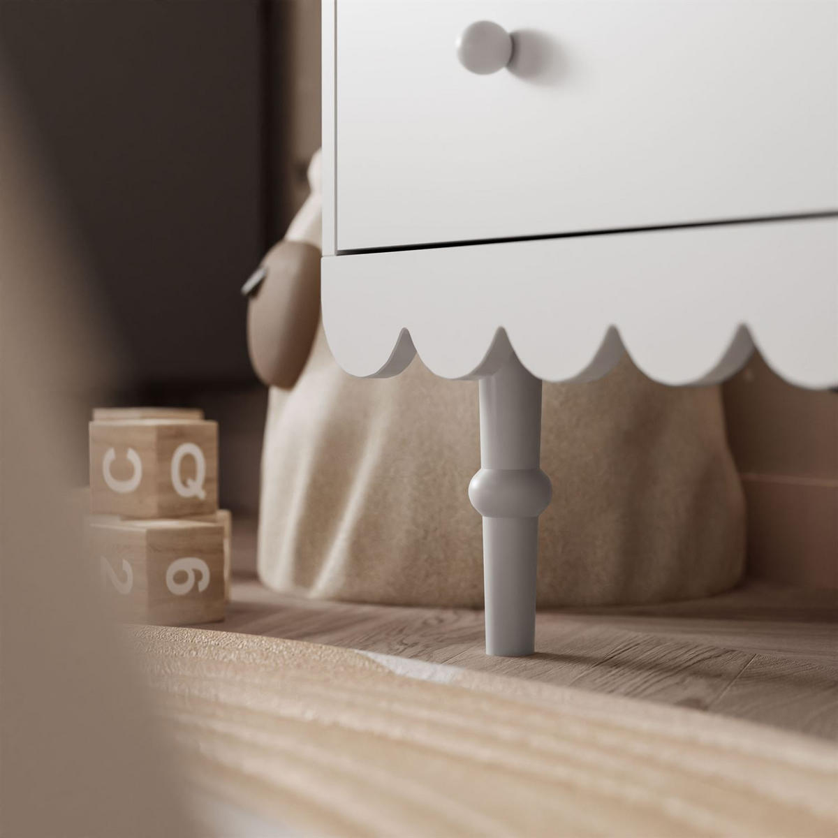 BABUSHKA Kommode mit Schubladen, mit Wickeltisch, Weiß - Weiß, Holzwerkstoff (84/91/50cm)