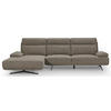 ECKSOFA Webstoff Braun - Schwarz/Braun, Textil/Metall (304/176cm) - Furnhouse