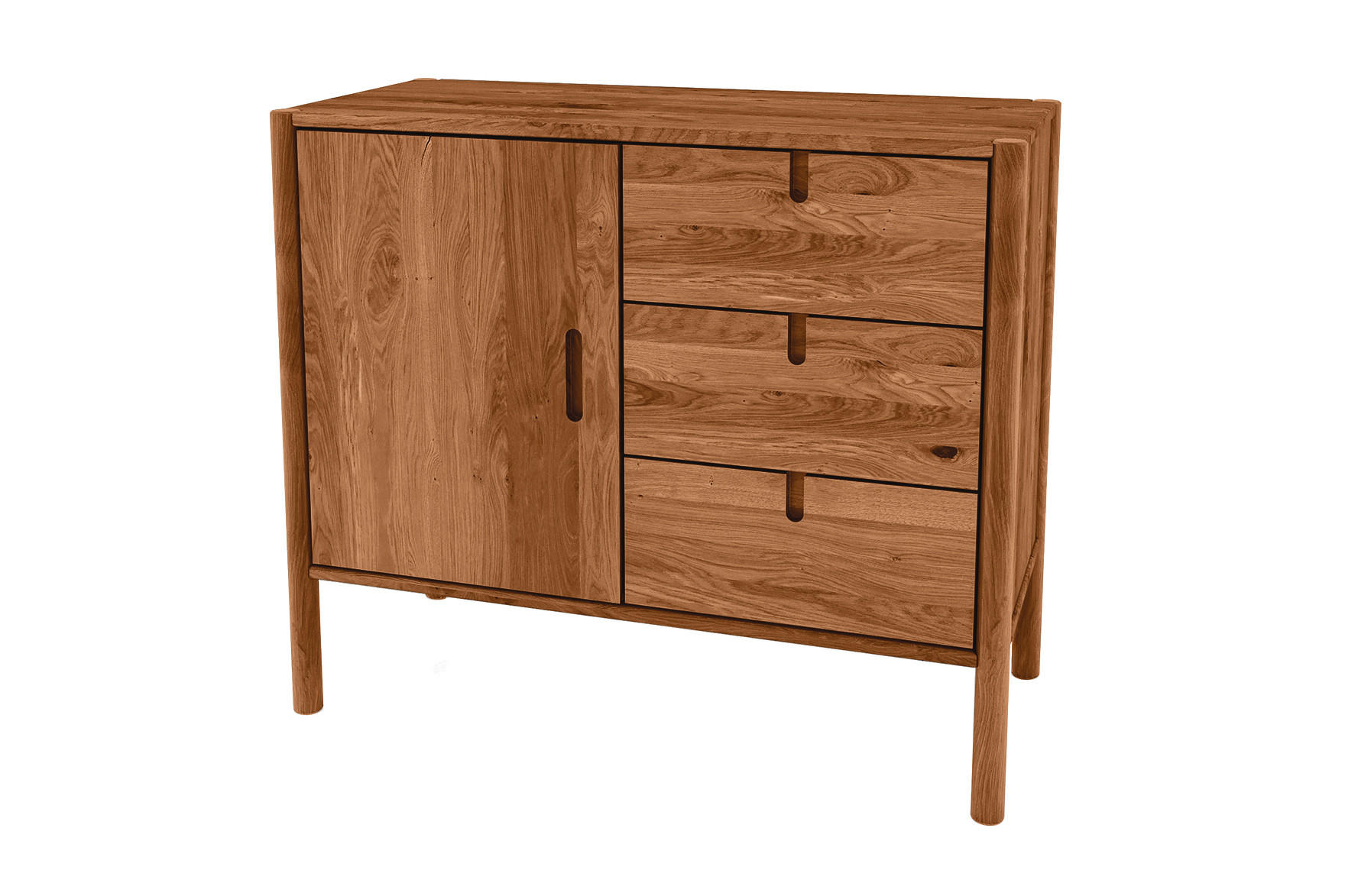KOMMODE INA Wildeiche - Mokka, Holz (97/84/46cm) - byoak