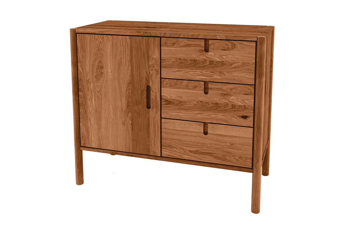 KOMMODE INA Wildeiche - Mokka, Holz (97/84/46cm) - byoak