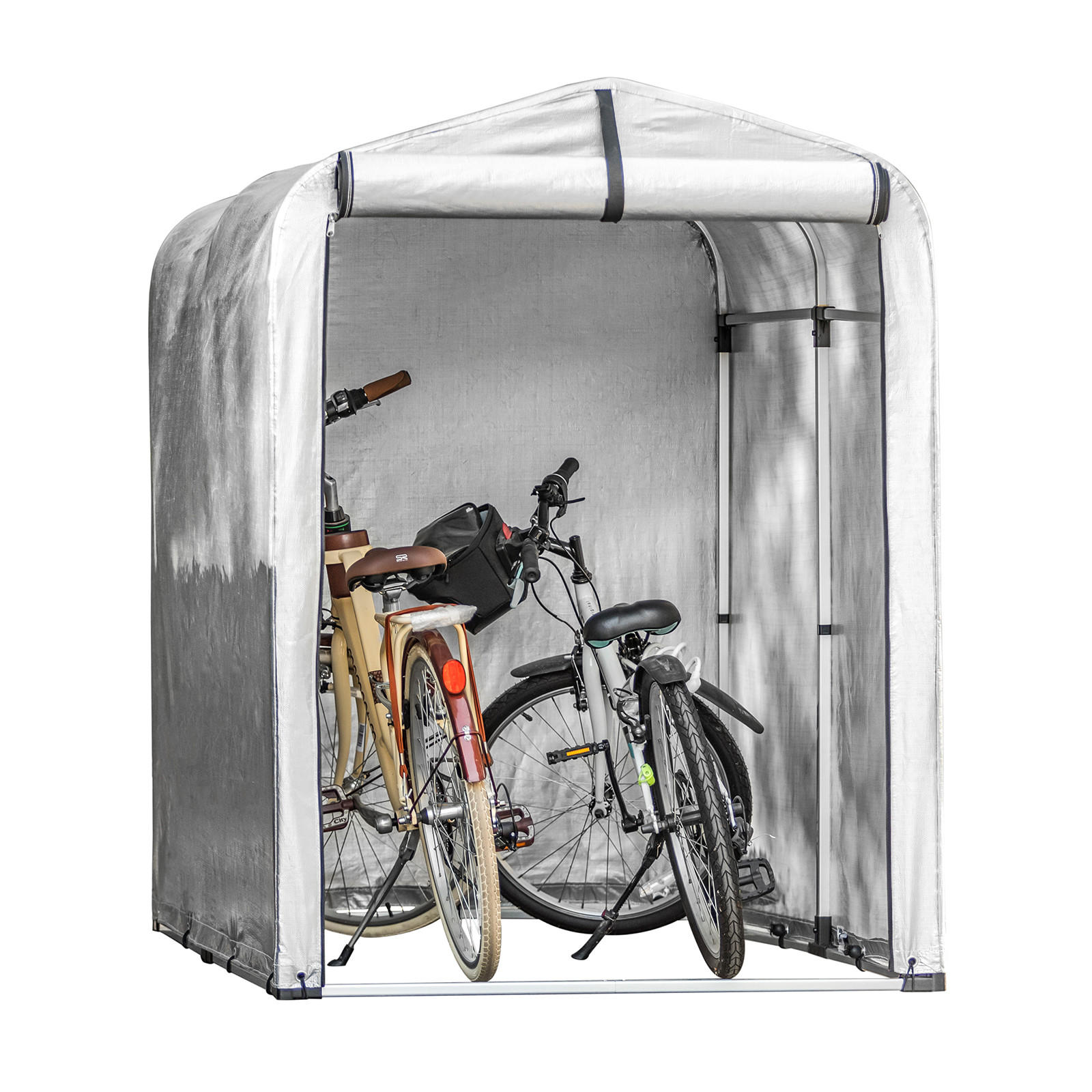 FAHRRADGARAGE Silber-Aluminium - Silberfarben, Metall (120/163/176cm) - SoBuy