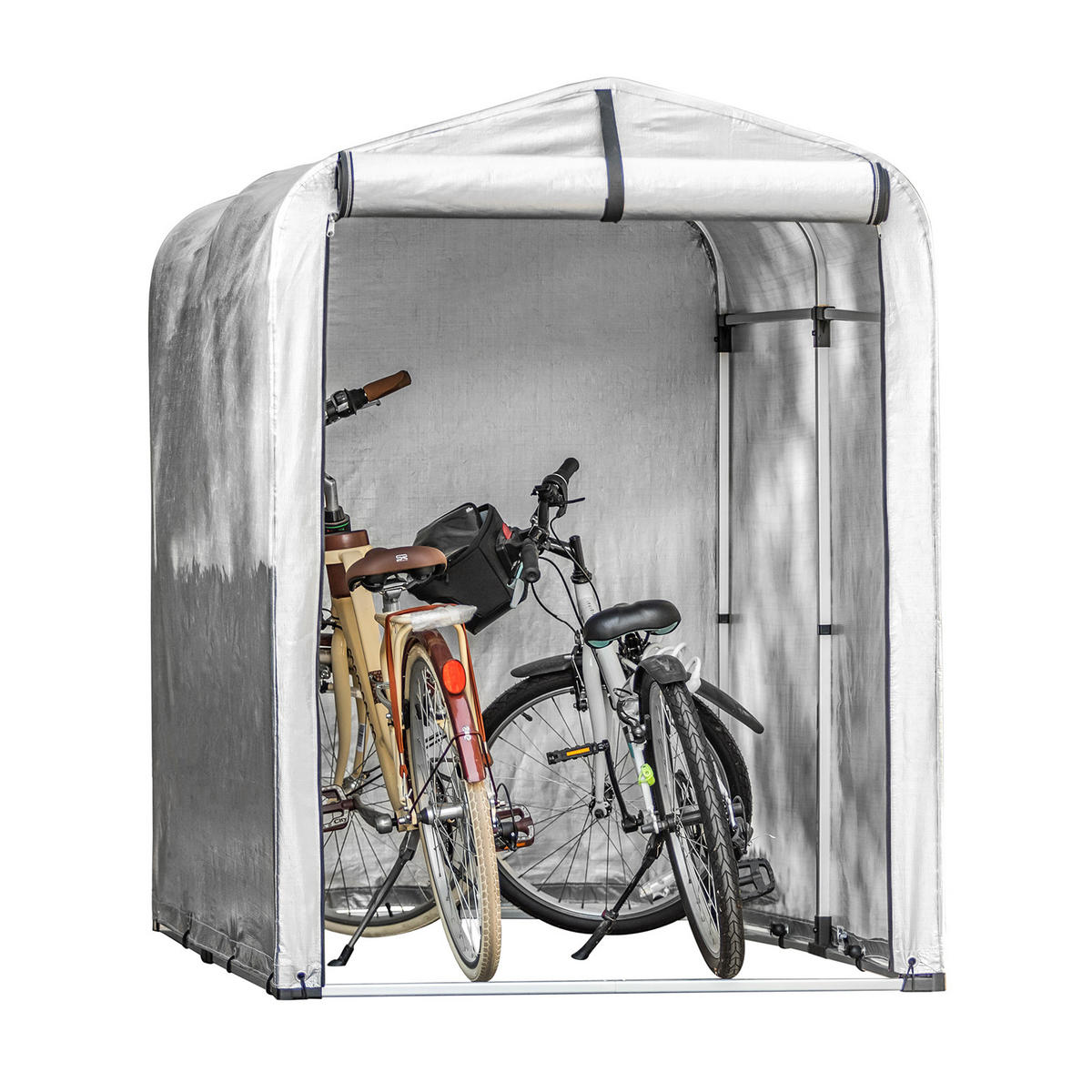 FAHRRADGARAGE Silber-Aluminium - Silberfarben, Metall (120/163/176cm) - SoBuy